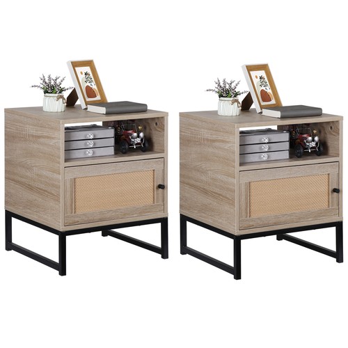 Rattan nightstand set - of, 2